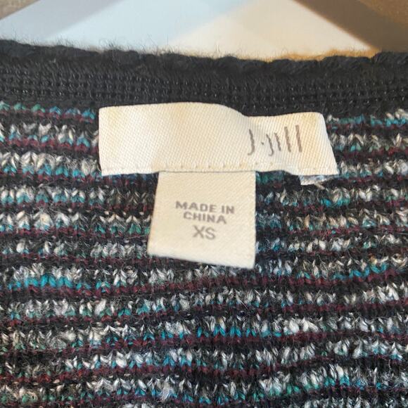 J. Jill Multicolor Jacquard Coatigan Cardigan Jacket Button Closure Colorful XS - Picture 8 of 12